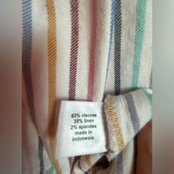 Lane Bryant Linen Blend Pastel Striped  Convertible Off The Shoulder Mid… - Picture 10 of 11